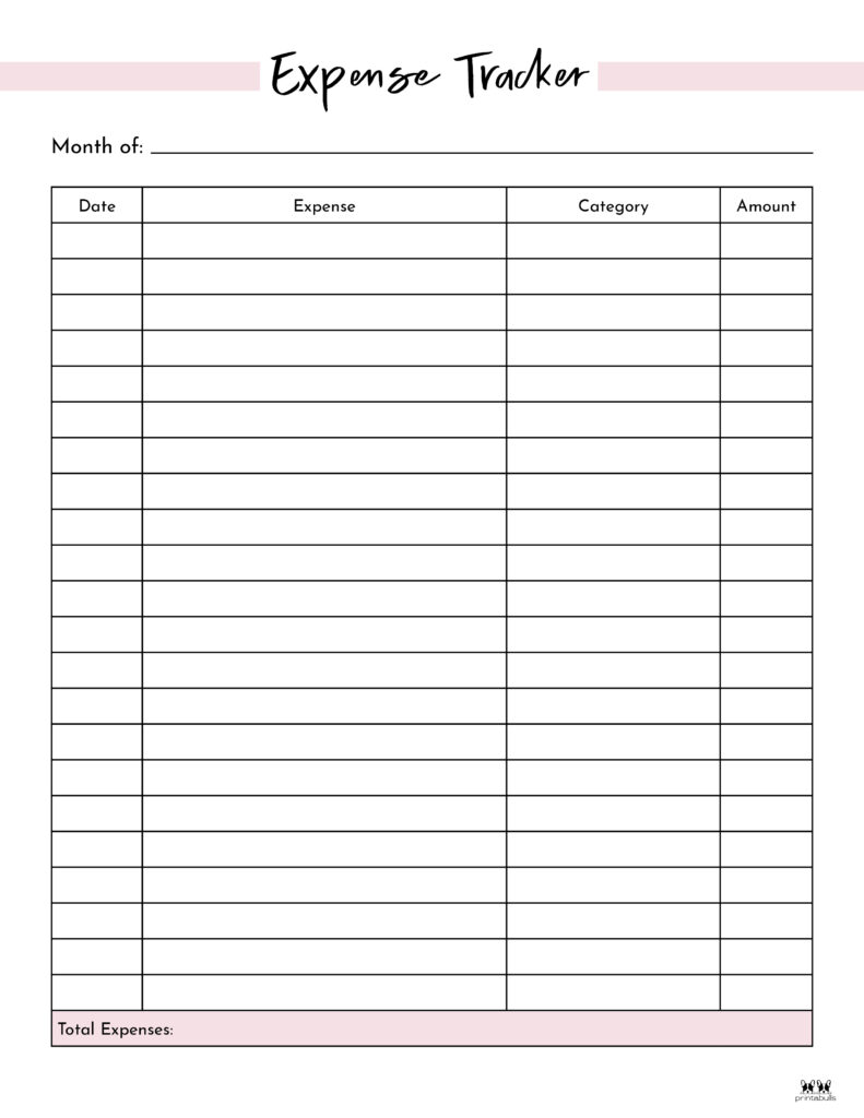 expense tracker printables - 25 free options | printabulls